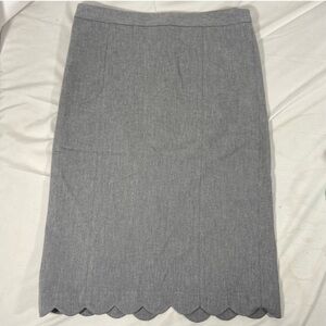 Banana Republic Gray Pencil Skirt with Scalloped Hem